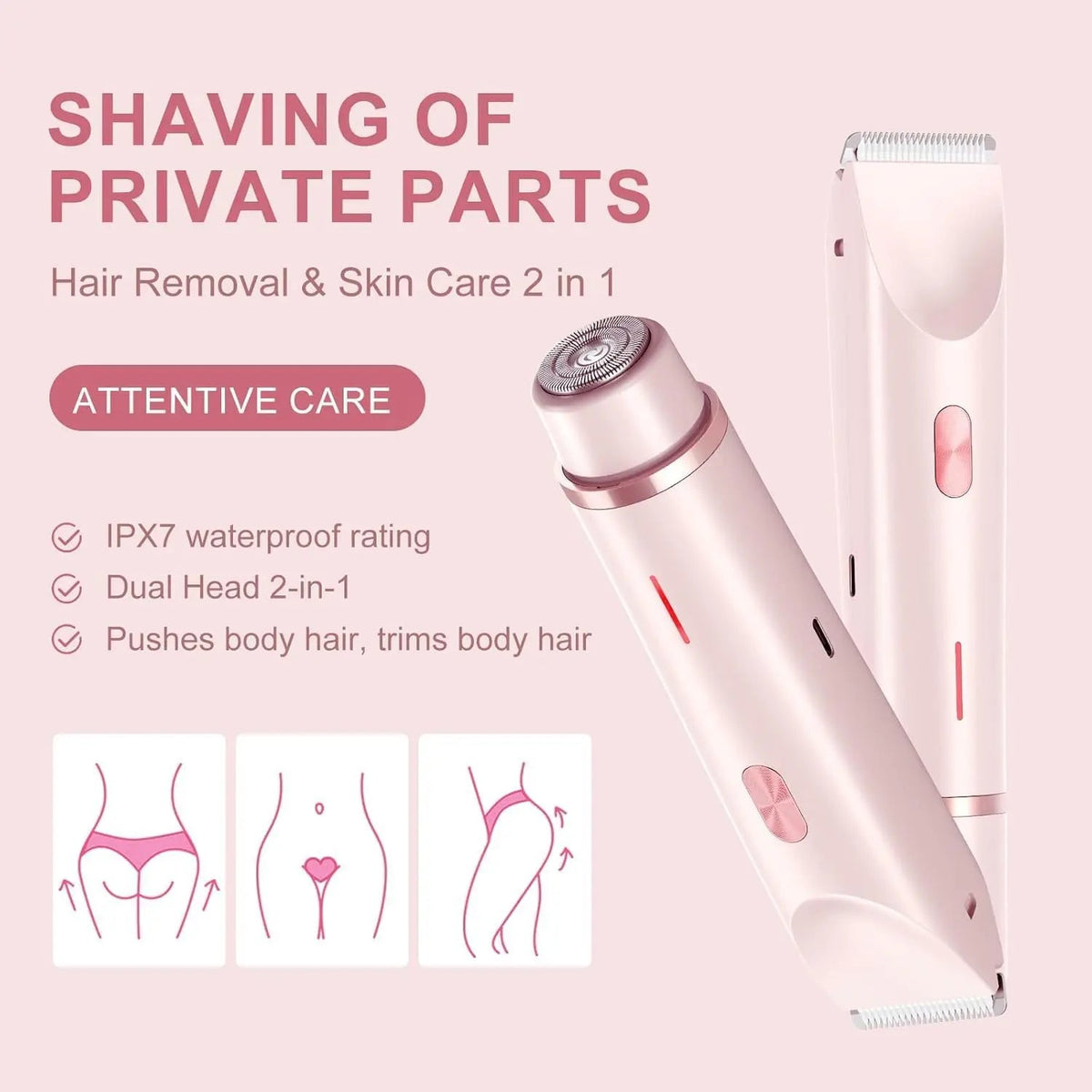 2-in-1 Dual-Head Cordless Waterproof Shaver BRELZA