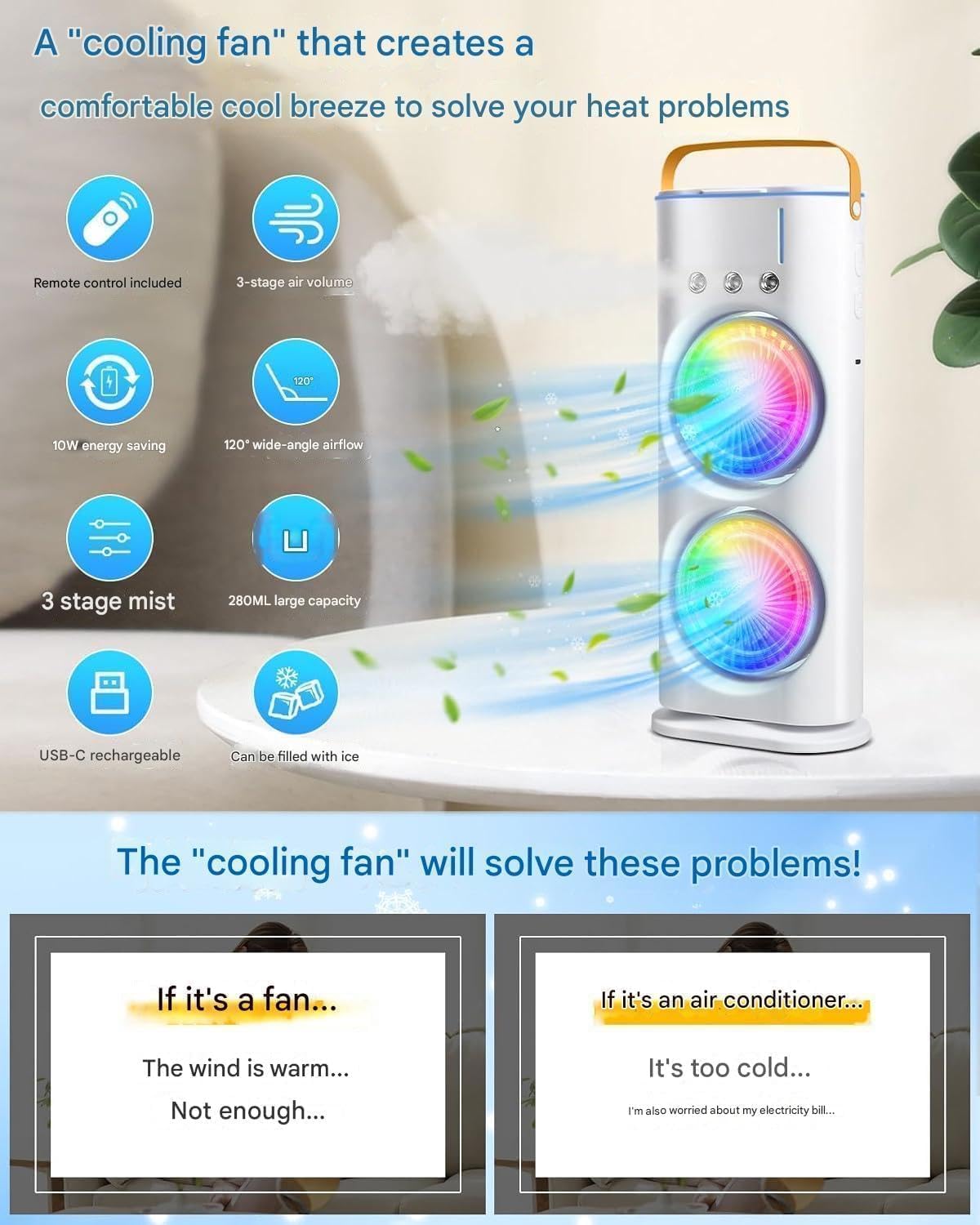 Rechargeable double ended Spray Fan BRELZA