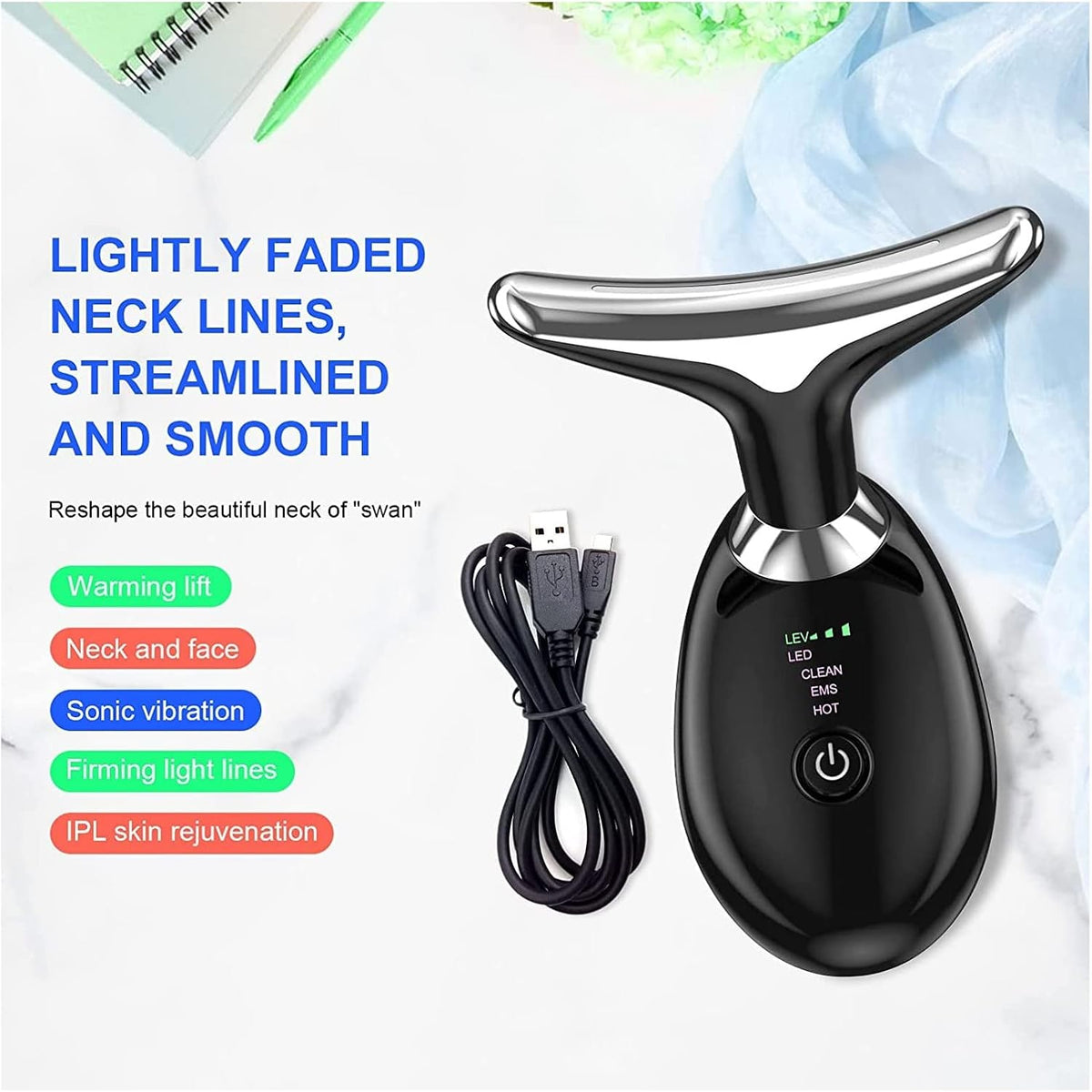 Facial Neck Lifting Machine Sonic Face Massager BRELZA