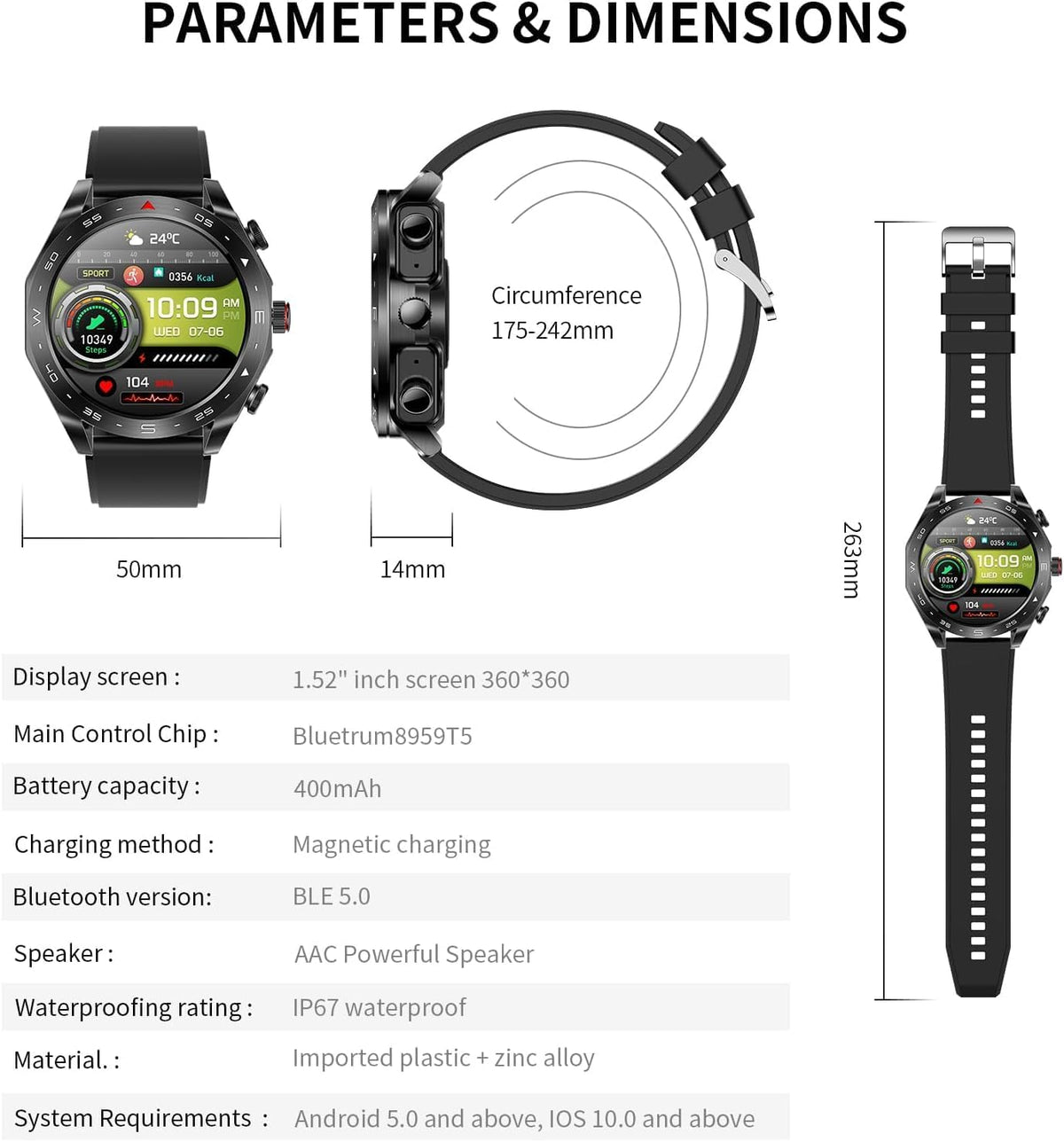 GTS 5 Smart Watch & Earbuds Combo BRELZA