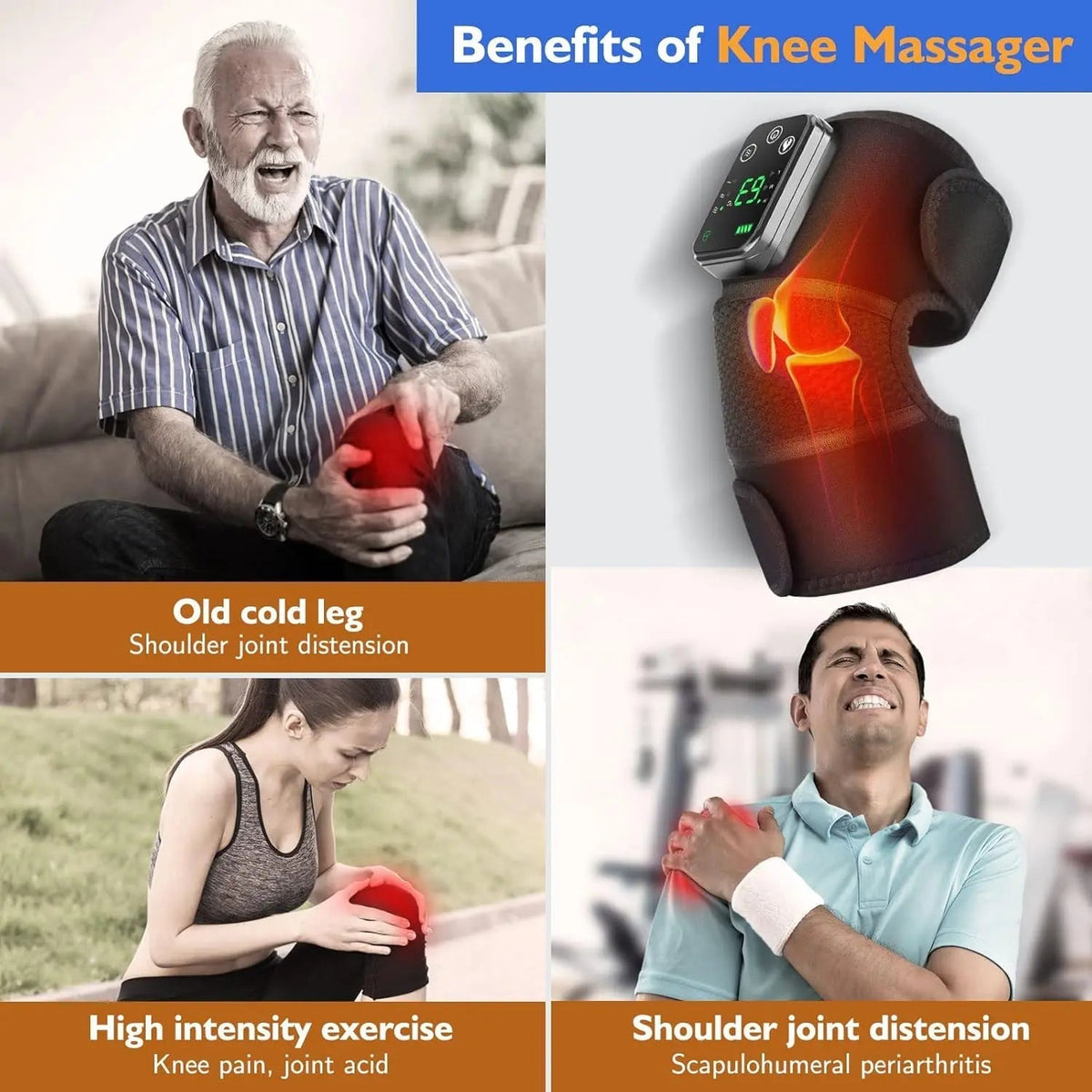 Cordless 3-in-1 Heated Knee Massager BRELZA